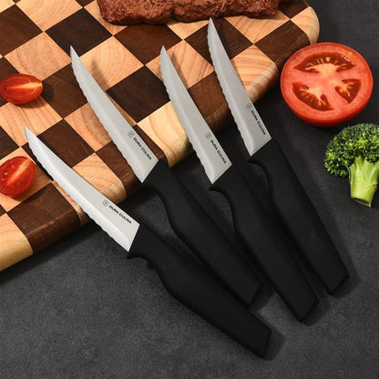 8-Piece Steak Knife Set - High Carbon Stainless Steel Serrated Blades with Ergonomic Handles, 4.5” Premium Kitchen Knives for Dining-4