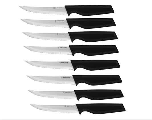 8-Piece Steak Knife Set - High Carbon Stainless Steel Serrated Blades with Ergonomic Handles, 4.5” Premium Kitchen Knives for Dining-0