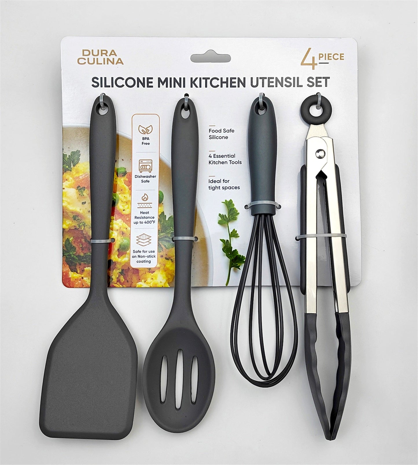 4-Piece Grey Mini Silicone Tool Set – Versatile, Non-Stick, and Stylish-1
