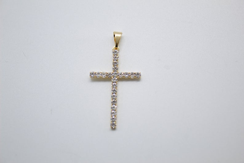 CZ 18K Gold Filled Cross (A148)(A143)