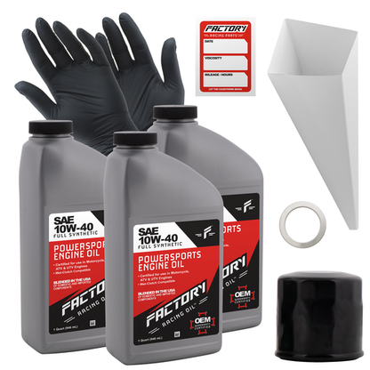 Factory Racing Parts SAE 10W-40 3qt Oil Change Kit Fits Yamaha Applications