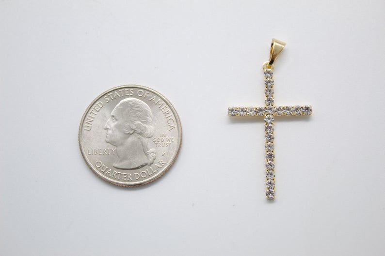 CZ 18K Gold Filled Cross (A148)(A143)