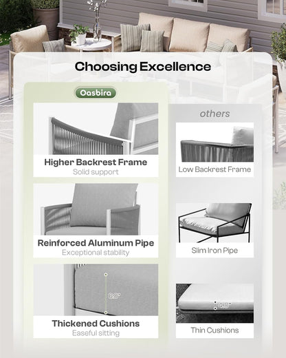 Modern Aluminum Outdoor Patio Furniture Set with Cushions