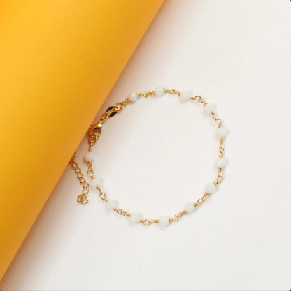 White Beaded Necklace (F224B)(I65A)