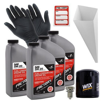 Factory Racing Parts Oil Change Kit Fits Ford Ranger 2.3L L4 2005-2011 5W-20 Full Synthetic Oil - 4 Quarts