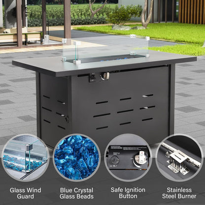 Stylish Four Piece Patio Furniture Set with Fire Pit-3