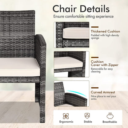 Weather Resistant Rattan Patio Furniture Set for Outdoors