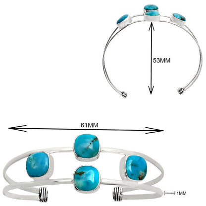 Premium Quality Sleeping Beauty Turquoise Cuff Bangle Bracelet B-1047 27-EB10168