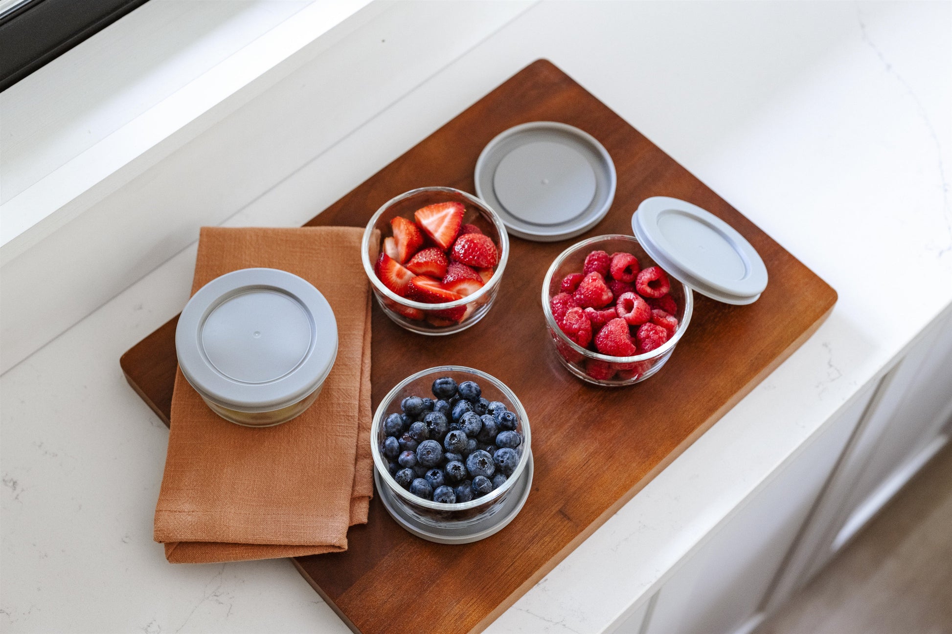 Glass Food Storage Containers - 8 Piece 1 Cup Set (4 Containers + 4 Lids)-4