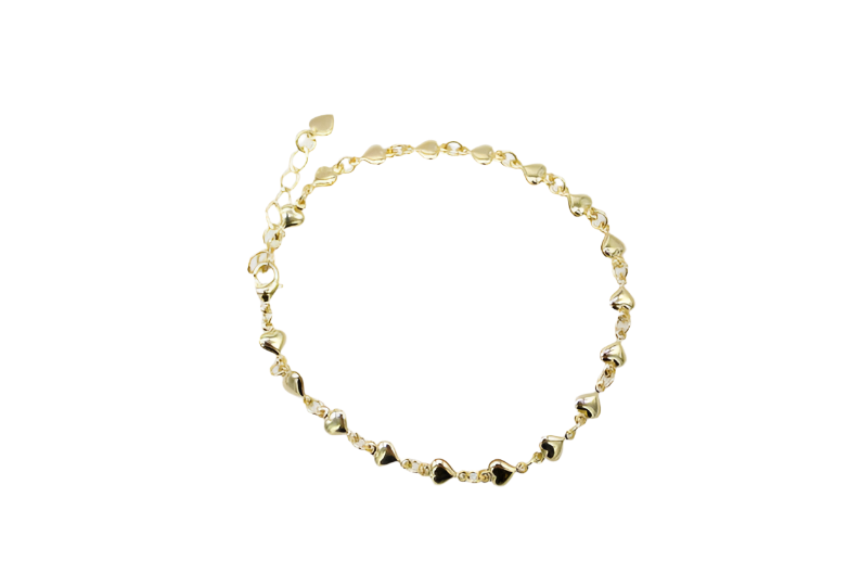 Heart Link Charm Bracelet (G50/I74)-0