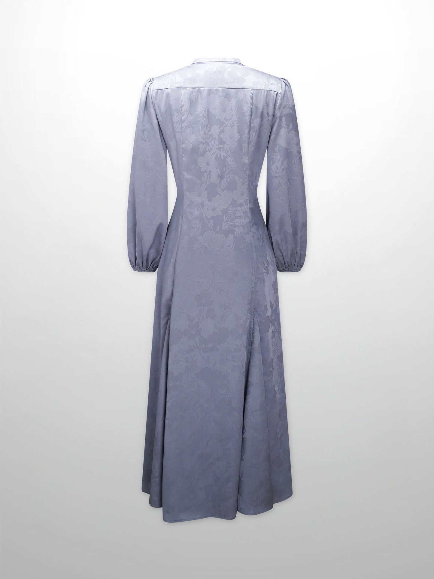 A Line Shirtdress-Slate Blue Floral