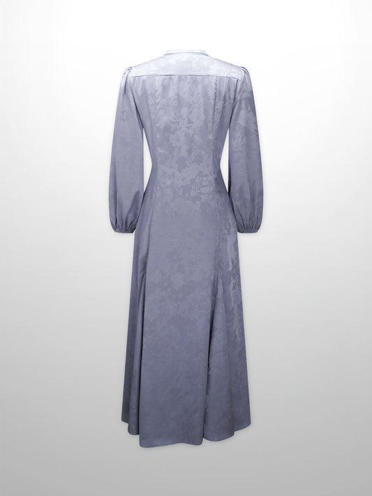 A Line Shirtdress-Slate Blue Floral