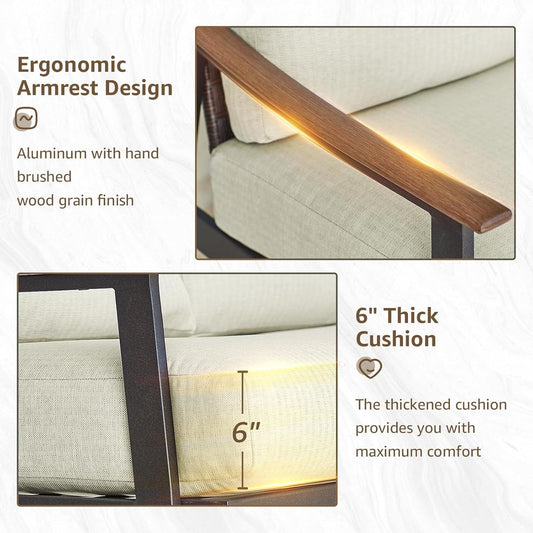 Modern 7 Piece Outdoor Patio Furniture Conversation Set