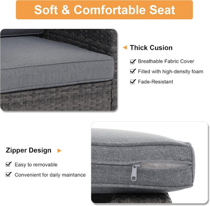 Outdoor Wicker Patio Furniture Set with Storage Box