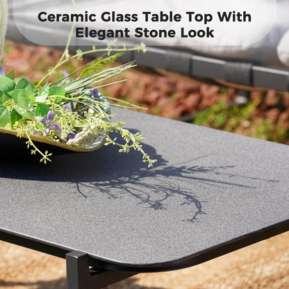 4-Piece Outdoor Furniture Set, Patio Outdoor Sofa with Cushion, Modern Metal Couch with Coffee Table, Outdoor Conversation Set for Porch Deck Balcony Backyard Living Room-3