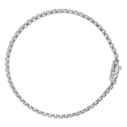 18K White Gold 5 3/5 Cttw Natural Diamond Double Row Link Tennis Bracelet (G-H Color, VS1-VS2 Clarity) - 7" Inches-2