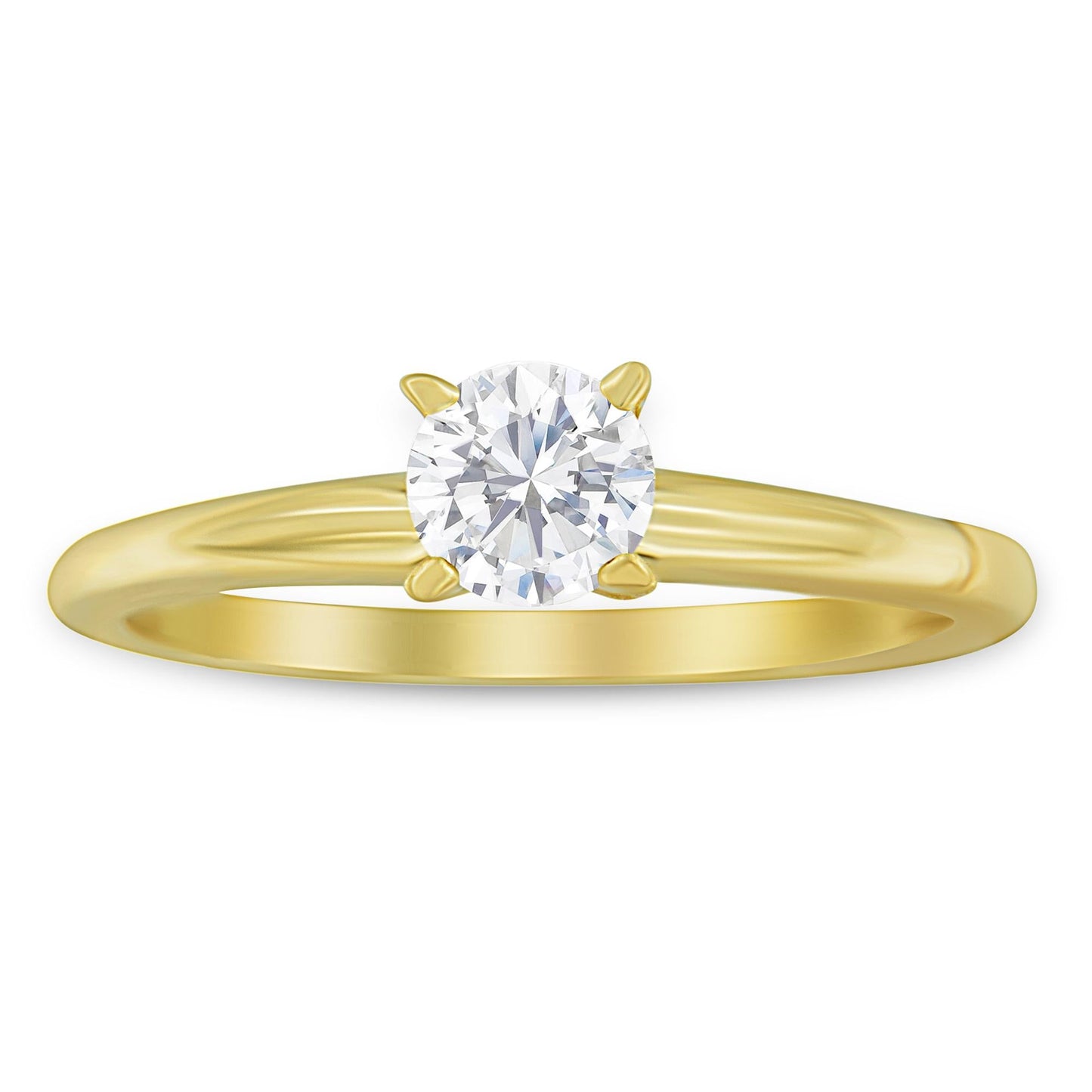 GIA Certified 14k Gold 1/2 Cttw Diamond Solitaire Engagement Ring (H Color, SI1 Clarity)-2
