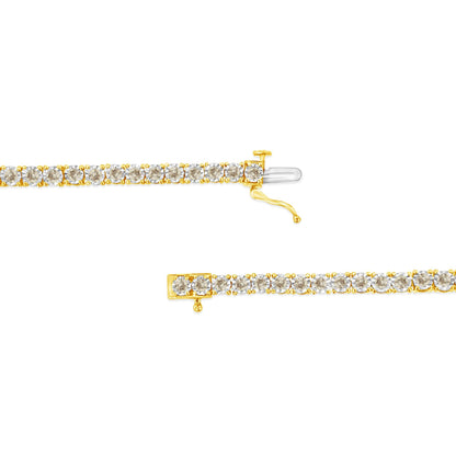 14K Yellow Gold Plated .925 Sterling Silver 3.0 Cttw Miracle-Set Diamond Tennis Bracelet (L-M Color, I2-I3 Clarity) - 7.25"-2