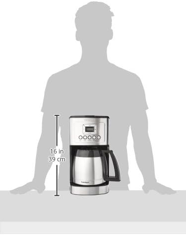 Cuisinart 12-Cup Coffee Maker with Thermal Coffee Carafe, Stainless Steel, Programmable Large Capacity Drip Coffee Machine for Home or Office, DCC-3400NAS, Silver