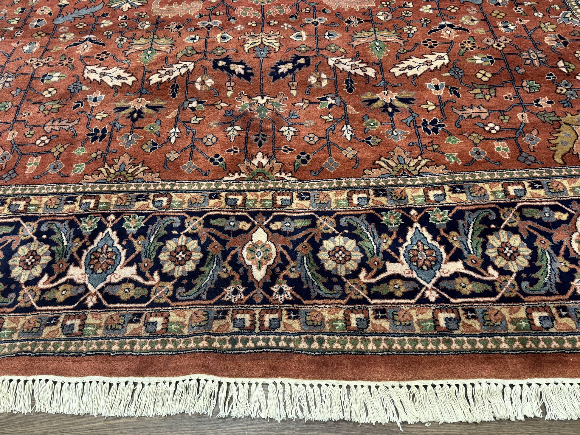 Indo Persian Heriz Rug 10x15, Allover Pattern, Large Wool Handmade Rug-4