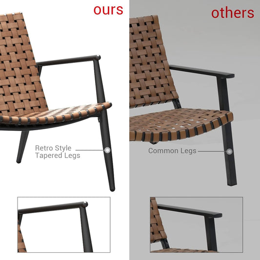 Vintage Brown Wicker Outdoor Furniture Set for Patio