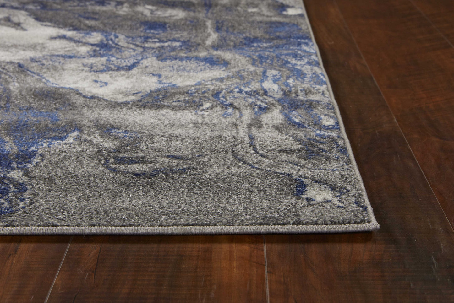 8' X 11' Blue And Gray Abstract Area Rug