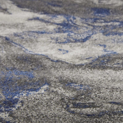 8' X 11' Blue And Gray Abstract Area Rug