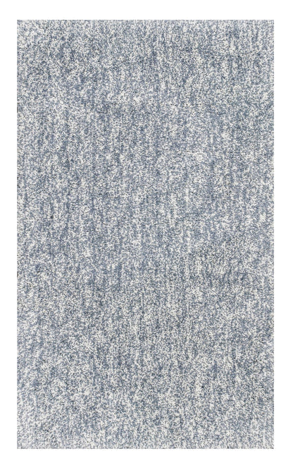 9' X 13' Slate Blue And Ivory Abstract Hand Woven Area Rug