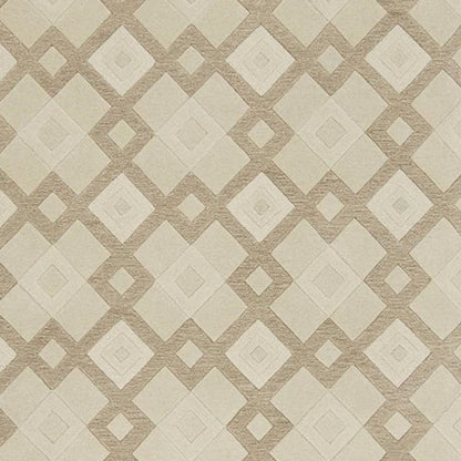 5' X 8' Ivory And Brown Wool Geometric Hand Tufted Area Rug