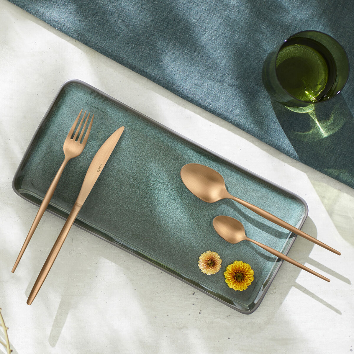 Fork Set Amefa Soprano Copper Metal Stainless steel 12 Units-2