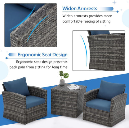 Seven Piece Outdoor Patio Furniture Set with Storage