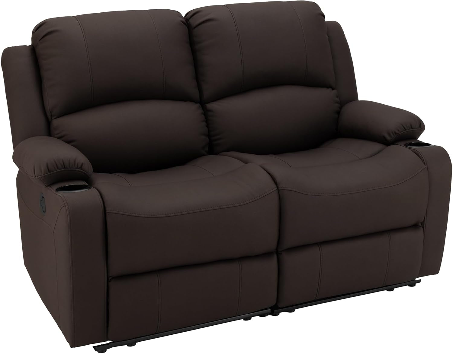58" Wall Hugger Reclining RV Theater Seats | Double Recliner RV Sofa | RV Couch | Wall Hugger Recliner | RV Theater Seating | RV Furniture (Manual, Chocolate)-0