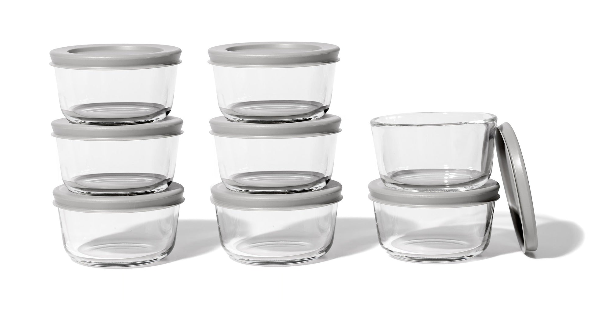 Glass Food Storage Containers - 16 Piece 1 Cup Set (8 Containers + 8 Lids)-2
