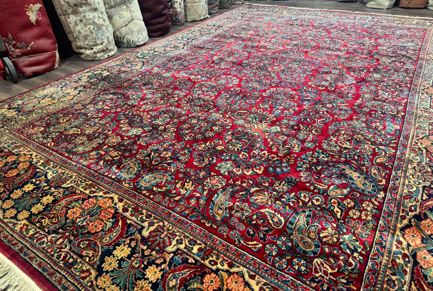Palace Size Antique Persian Sarouk Rug 12x18-1