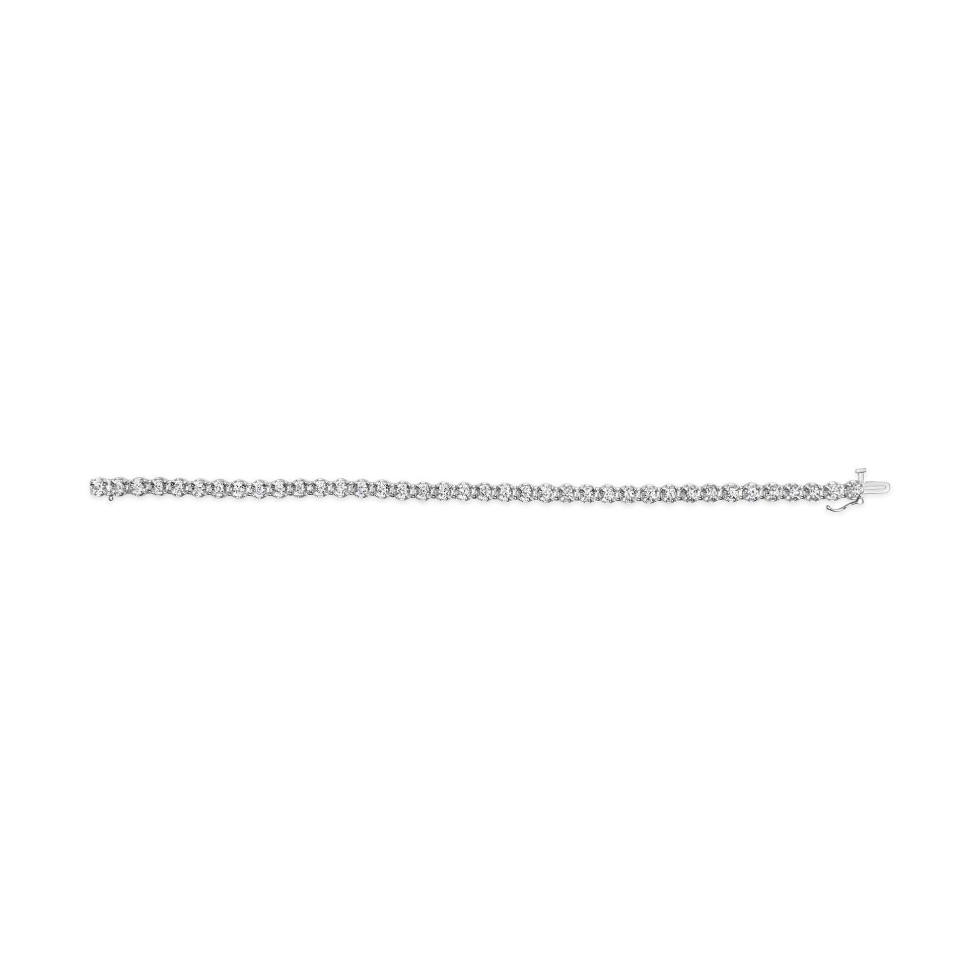 10K White Gold 3.00 Cttw Miracle Set Diamond Bezel Link Style Tennis Bracelet (H-I Color, I2-I3 Clarity) - 7.5"-3