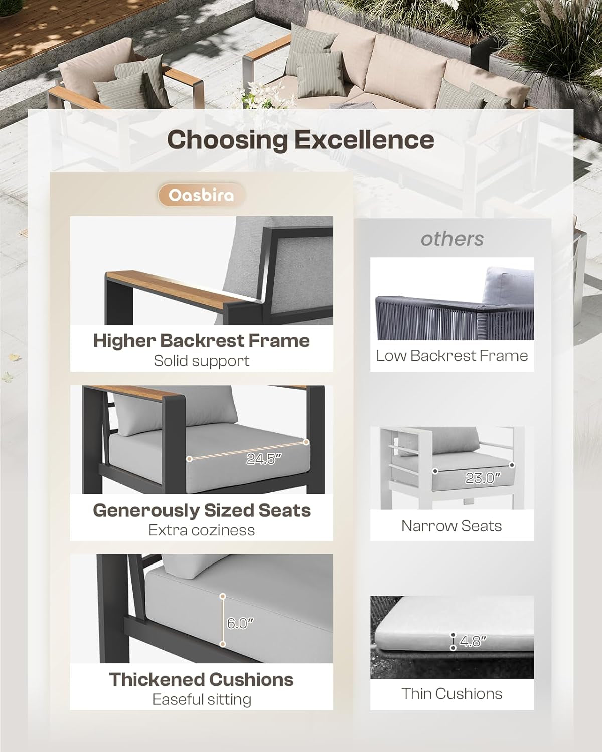 Aluminum Patio Furniture Set with Thick Cushions-1