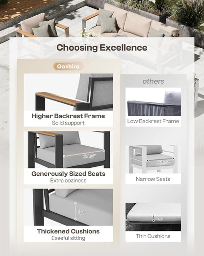 Aluminum Patio Furniture Set with Thick Cushions-1