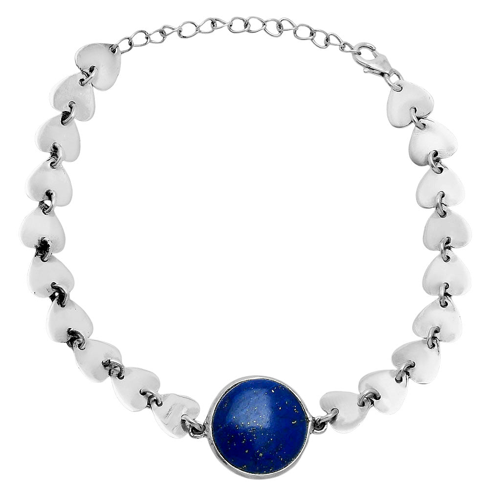 Premium Heart - Lapis Lazuli - Afghanistan Bracelet B-1044 42-EB10501