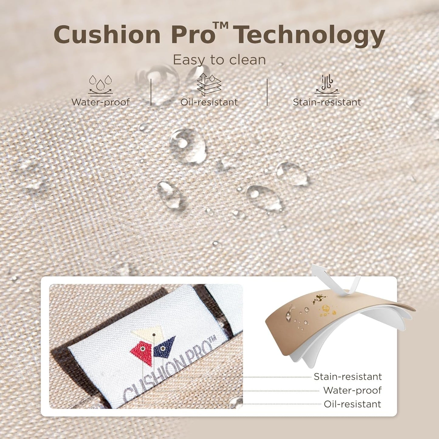 6-Piece Outdoor Patio Conversation Set with 56" Gas Fire Pit Table, Half-Moon Curved Sectional Sofa Outdoor Rattan Furniture Patio Set for 5 Seats with Cushioned, Beige-3