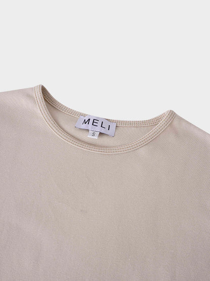 Basic T-Shirt Slip Dress-Tan