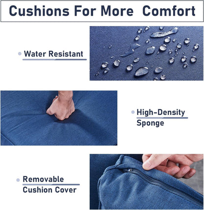 Outdoor Wicker Furniture Set with Swivel Rocker Chairs