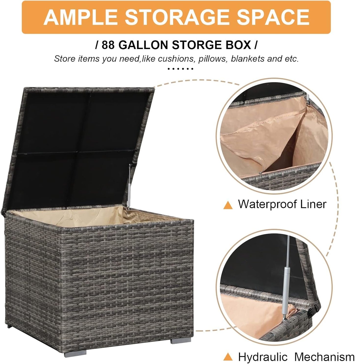 Outdoor Wicker Patio Furniture Set with Storage Box