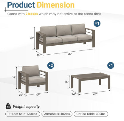 Outdoor Patio Furniture Set with Upgraded Cushions