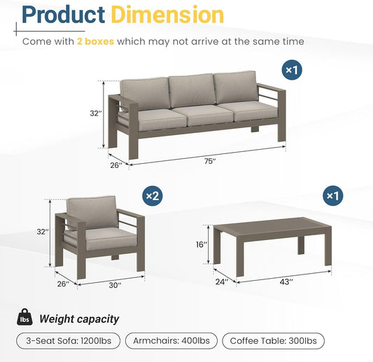 Outdoor Patio Furniture Set with Upgraded Cushions