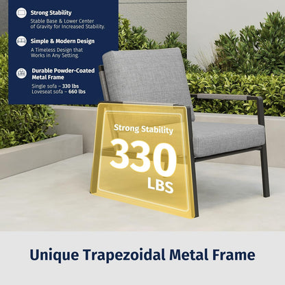 Waterproof 4-Piece Patio Furniture Set with Cushions-2
