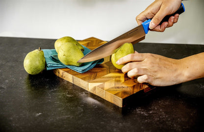 Duo-Grip 3 Piece Kitchen Knife Set With Blade Guards, Blue-2