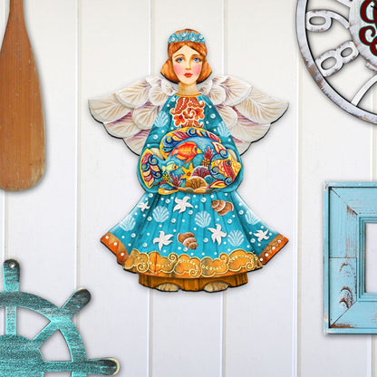 Guardian of The Sea Angel Door Decor by G. DeBrekht - Coastal Holiday Decor - 8152724H