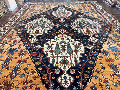 Antique Persian Bakhtiari Rug 14x19 – Rare Palace Size Carpet-0