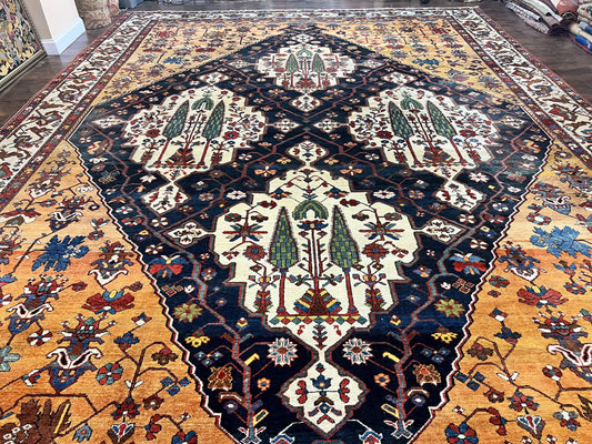 Antique Persian Bakhtiari Rug 14x19 – Rare Palace Size Carpet-0