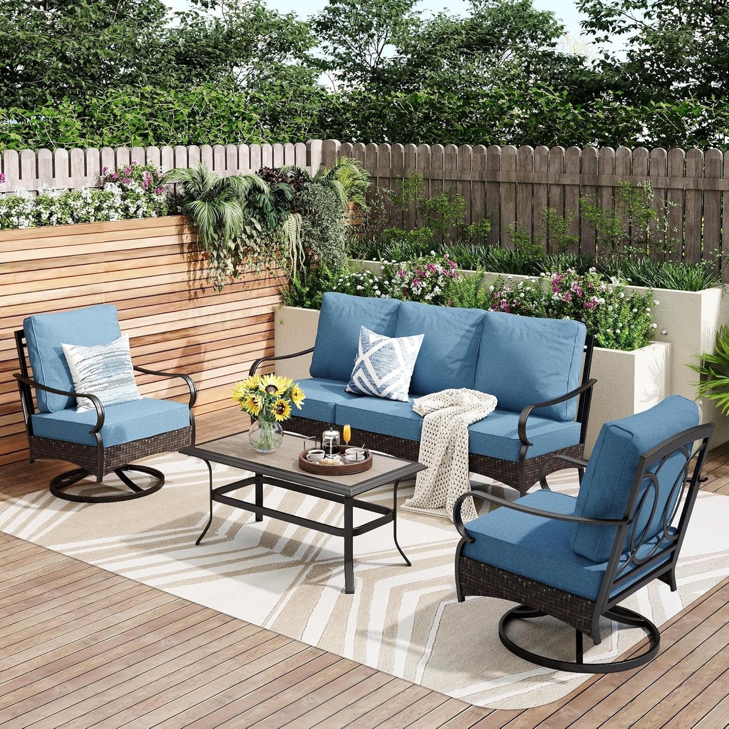 Stylish Outdoor Patio Furniture Set with Thick Cushions